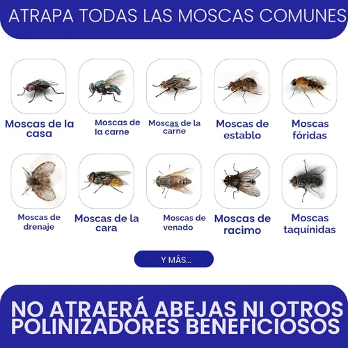 Miniatura 3 de Trampas para moscas para exteriores para patio. 2 bolsas grandes no tóxicas para moscas precebadas desechables al aire libre. Grandes atrapadores