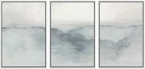Miniatura 18 de SIGNWIN Lienzo enmarcado para pared, juego de arte tranquilo con reflejo de lago, acuarela, montaña y agua, ilustraciones modernas, arte abstracto