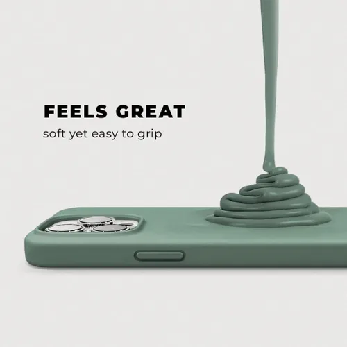 Miniatura 5 de Compatible con iPhone 13 Pro Max Funda de silicona con protector de pantalla - Verde
