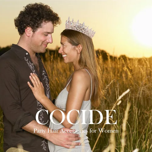 Miniatura 2 de COCIDE Corona de reina para mujer, tiara y corona de cristal de oro rosa para niña, accesorios para el cabello para boda, novia, fiesta