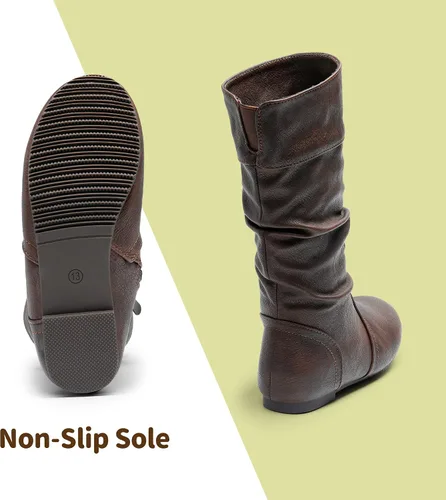Miniatura 5 de DREAM PAIRS - Botas de invierno para montar en bicicleta para niñas, altura hasta la rodilla, piel sintética (niñas pequeñas, medianas y grandes)