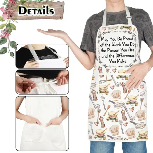 Miniatura 8 de TOBGBE Regalos de chef para hornear inspiradores, amantes de los cocineros, correa ajustable para el cuello, delantal, ideas de regalo culinario