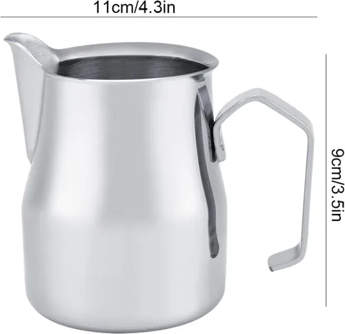 Miniatura 9 de Jarra de espuma de leche, grado premium cuidadosamente elaborada, segura, duradera, resistente al calor, resistente al óxido, café para cocina