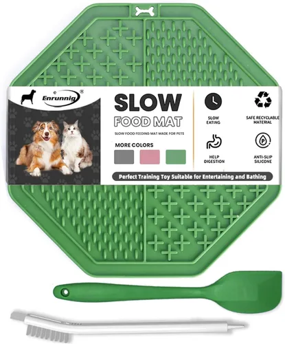 Miniatura 10 de Tapete para lamer gatos, 3 piezas. Tapete para lamer lentos en forma de pez, tapete antideslizante para lamer con ventosas para reducir