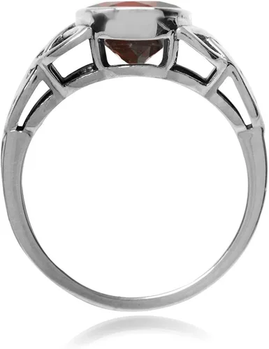 Miniatura 3 de Silvershake Anillo redondo de plata de ley 925 de 0.315in con diseño de triquetra de triquetra