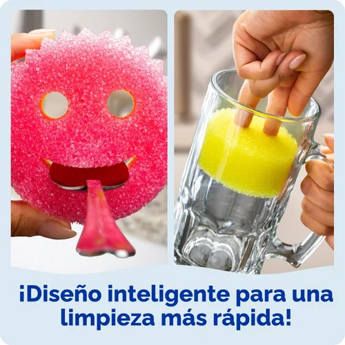 Miniatura 4 de Scrub Daddy 6 esponjas de cocina Scrub Mommy y 1 soporte de esponja Daddy Caddy - Sin arañazos para platos y limpieza multiusos, sin BPA y fabricado