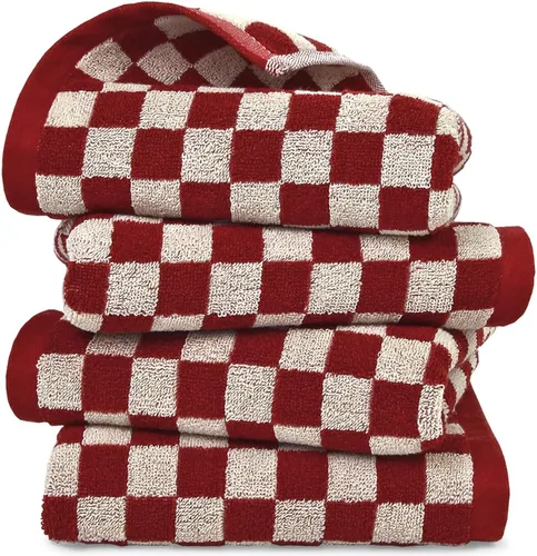 Miniatura 10 de Jacquotha Paquete de 4 toallas de mano suaves, juego de toallas faciales a cuadros verdes para baño, toallas de cocina decorativas de secado rápido