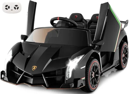 Miniatura 12 de INFANS Auto a batería para niños de 2 plazas, 12V 4WD con licencia Lamborghini Veneno con puertas hidráulicas, modo de balanceo, velocidades Blanco