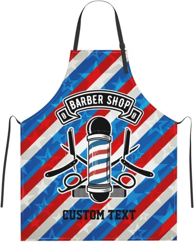 Miniatura 22 de Delantal de barbería personalizado para hombres y mujeres, delantal de texto personalizado con bolsillos, delantal ajustable personalizado