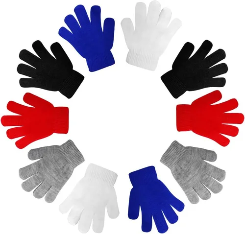 Miniatura 7 de ONESING 3-24 pares de guantes de punto para niños, guantes de invierno blancos para niños, guantes de dedo para niños para niñas