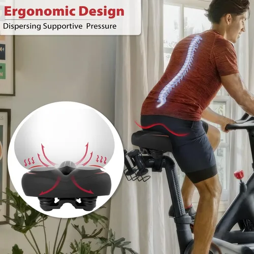 Miniatura 4 de Asiento de bicicleta de gran tamaño compatible con Peloton Bike/Bike+, asiento de bicicleta extra ancho y cómodo para mujeres y hombres, repuesto
