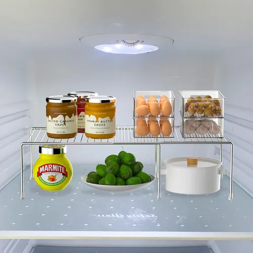 Miniatura 2 de iPEGTOP Organizador de armario de cocina expandible, 2 piezas ajustables para congelador, estante de alambre de almacenamiento de alambre a prueba