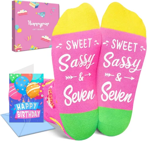 Miniatura 11 de HAPPYPOP Birthday Gifts Ideas - Socks for 6-10 Year Old, Birthday Gift with Greeting Card