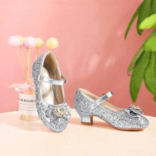Miniatura 5 de PANDANINJIA Zapatos de vestir para niñas, zapatos Mary Jane para niñas, tacones bajos para niñas pequeñas, flores, boda, fiesta, escuela