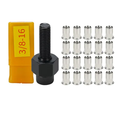 Miniatura 13 de Juego de 20 tuercas de remache de acero inoxidable con tuerca de remache manual, herramienta de remache manual, accesorio de remachador de tuerca