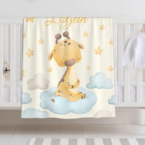 Miniatura 25 de Manta de bebé personalizada con nombre – Manta de león para niños pequeños, bebés, niños, ducha, recién nacidos – Cochecito de bebé, decoración