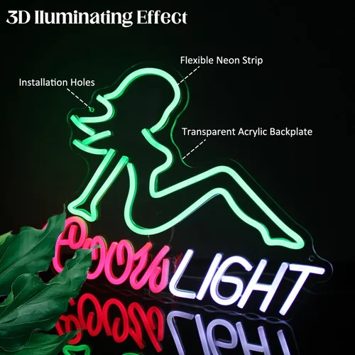 Miniatura 4 de Letrero de Luz de Neón Crs Light Letreros de LED de Cerveza para Decoración de Bar de Cueva de Hombre Luces de Neón LED de Dama Verde Letrero