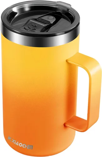Miniatura 21 de KXIAOCHEN - Taza de café aislada de 20 onzas con tapa, taza de café de acero inoxidable, vaso de café de doble pared con aislamiento al vacío