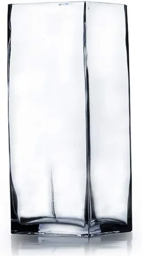 WGV - Bloque de vidrio cuadrado alto para florero, longitud 3 pulgadas, altura 6 pulgadas, recipiente floral transparente, portavelas, terrario para