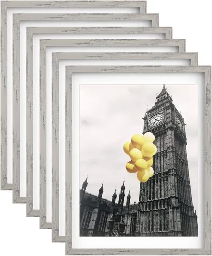 Miniatura 18 de Juego de 6 portarretratos de 5 x 7, para galería de fotos de 4 x 6 pulgadas con paspartú o de 5 x 7 pulgadas sin paspartú, marcos de fotos para Negro