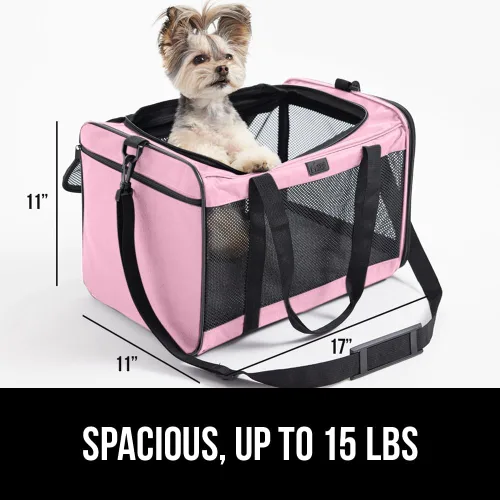 Miniatura 3 de GORILLA GRIP Transportadora de Viaje para Gatos de hasta 15 Libras, Transportadoras Suaves Plegables para Perros Pequeños, Malla Transpirable