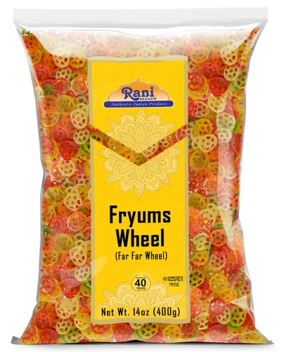 Miniatura 23 de Rani Far Far / Fryums (pellet de trigo y tapioca) Forma de anillo de 7 onzas (7.05 oz) ~ Vegano, Kosher, sin cocinar, utilizado para hacer papad