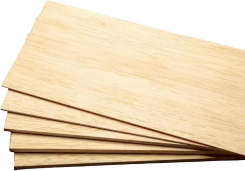 Miniatura 4 de Binos - Hojas de madera de balsa, tablón fino de madera de balsa, perfecto para modelar, manualidades, aficiones, láser, quema de madera, aviones