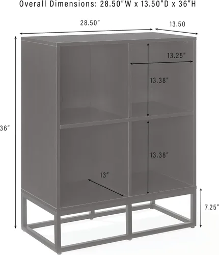 Miniatura 6 de Crosley Furniture Enzo - Estantería de almacenamiento para discos de vinilo y soporte para jugadores, color negro