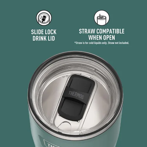Miniatura 4 de THERMOS ICON SERIES, vaso de acero inoxidable con cierre deslizante, 18 onzas, carmesí