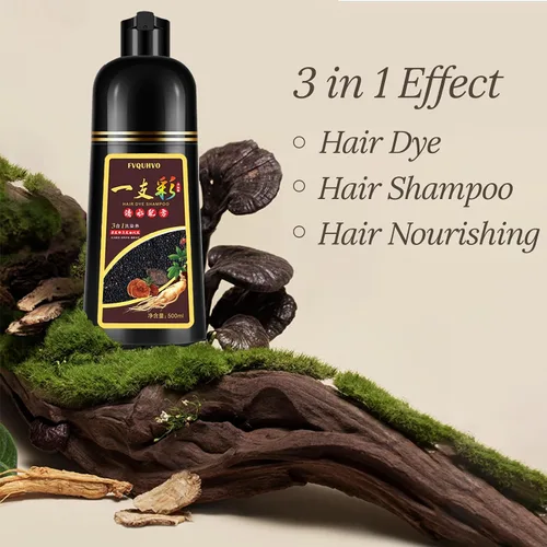 Miniatura 3 de Champú 3 en 1, color de cabello semipermanente, tinte para el cabello castaño claro, seguro y profesional, fácil de usar, para salón y hogar, 16.9