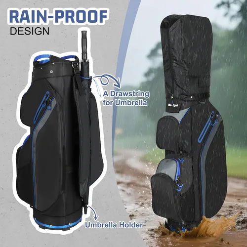 Miniatura 5 de Cart Golf Bag 15 Way Organizer Divider Top Golf Club Bags Lightweight Golf Cart Bags for Men Women with Cooler, Rain Cover