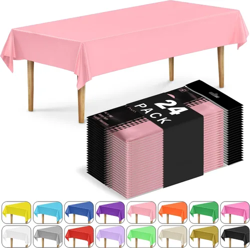 Miniatura 65 de DecorRack 2 Manteles rectangulares de plástico libres de BPA, 54 x 108 pulgadas, mantel de mesa para comedor, mantel rectangular para fiestas