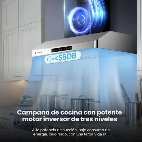 Miniatura 6 de AAOBOSI Campana Extractora de 30 pulgadas Bajo Gabinete, 700-CFM Detección de Gestos/Control Táctil/Motor Mejorado Bajo Ruido, Campana Extractora