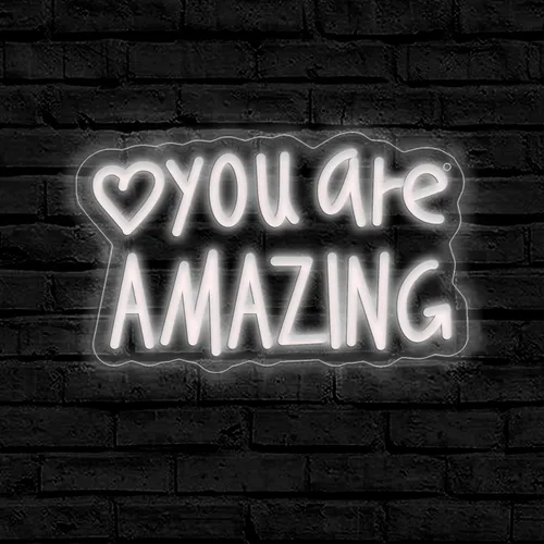 Miniatura 8 de Letrero de neón "You Are Amazing" para decoración de pared para dormitorio, aula, bar, pub, club, guardería, colgante, luz LED rosa USB regulable