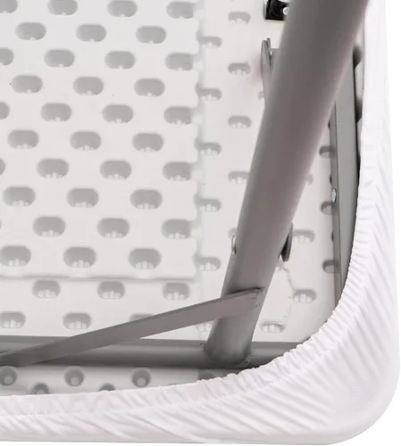Miniatura 4 de NEWISHER Mantel cuadrado ajustable para mesa de cóctel, color blanco, de elastano, elástico, 36 x 36 pulgadas