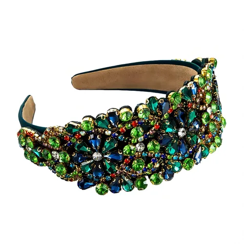 Miniatura 25 de Diadema de moda para mujer, diadema decorativa de diamantes de imitación anchos para mujer, accesorios para el cabello para mujeres y niñas