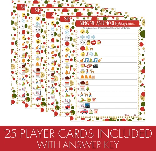 Miniatura 3 de DISTINCTIVS Juego de fiesta de Navidad - Cántame un emoji, 25 jugadores