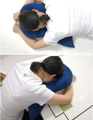 Miniatura 3 de Cojín de retina acostado almohada de apoyo para la cabeza y el hombro almohada altura ajustable almohada boca abajo almohada para recuperación