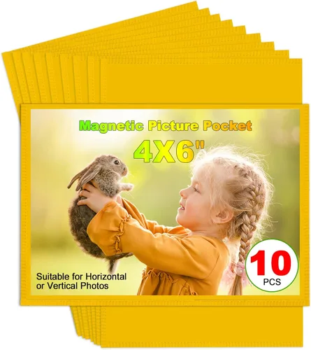Miniatura 14 de Marco de Fotos Magnético Negro CHUNNIAO 4X6 para Refrigerador, Fundas de Imanes de Fotos Negro 4X6" 10PCS