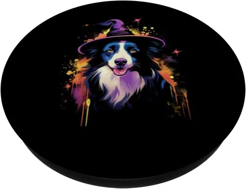 Miniatura 2 de Border Collie PopSockets PopSockets estándar para Halloween
