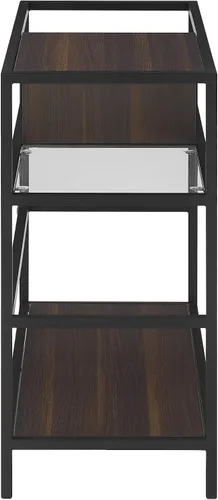 Miniatura 3 de Crosley Furniture Provo - Soporte para tocadiscos con almacenamiento para discos de vinilo, negro mate/marrón