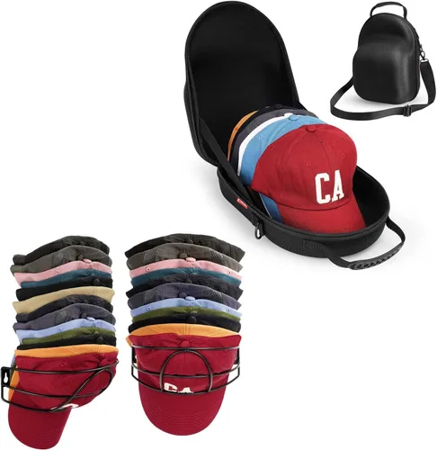 Livelab Organizador de gorras de béisbol y estuche de almacenamiento, soporte para sombreros de pared, capacidad de 30 tapas, multicolor, sólido,