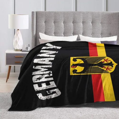 Miniatura 4 de LuckyLou Manta de forro polar de franela con bandera alemana y águila, ultra suave, acogedora y cálida para el hogar (3 tamaños)