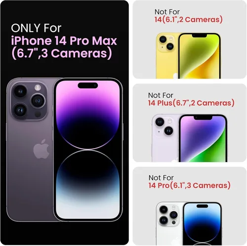 Miniatura 6 de FireNova Funda diseñada para iPhone 14 Pro Max, funda de silicona mejorada [protección de cámara] con [2 protectores de pantalla], forro