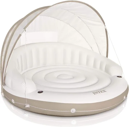Miniatura 10 de INTEX 58292EP Canopy Island Flotador inflable para piscina: cómoda superficie de descanso - portavasos integrados - Parasol desmontable - Capacidad