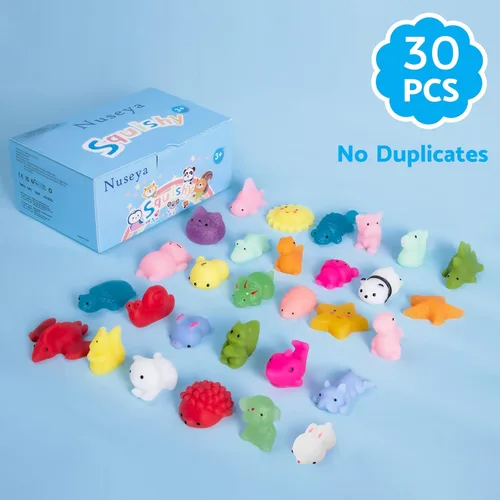 Miniatura 2 de 30 juguetes esponjosos Mochi sin duplicados, regalo para niños, niñas, niños, recuerdos de fiesta, kawaii, mini juguetes sensoriales para aliviar