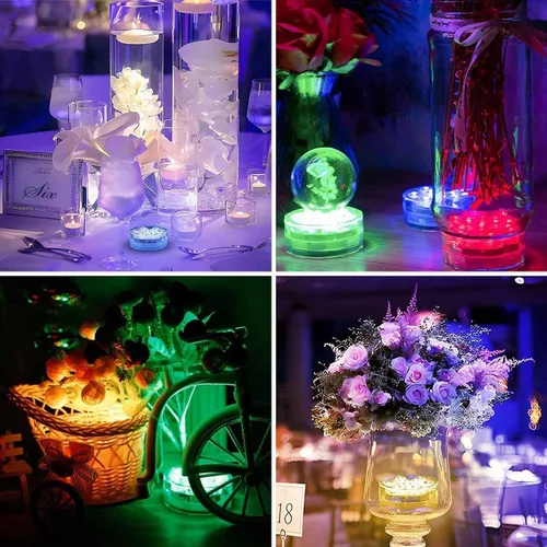 Miniatura 5 de Luces LED sumergibles con control remoto, 13 colores, 4 modos, funciona con pilas, luz LED subacuática para piscina enterrada y piscina sobre