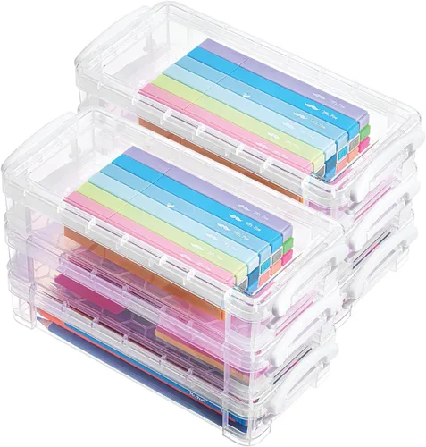 Miniatura 13 de Mr. Pen - Cajas de lápices transparentes, paquete de 6, 7.9 x 4.5 x 2.4 pulgadas, azul transparente, tapa hermética, organizador de cajas de lápices