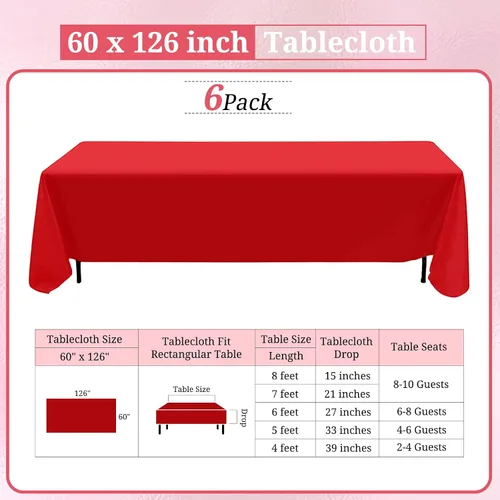 Miniatura 127 de Paquete de 10 manteles de poliéster de 60 x 102 pulgadas, manteles de poliéster beige para mesas rectangulares de 6 pies, resistentes a las manchas