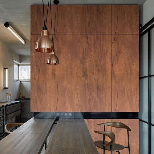 Miniatura 12 de Decoroom Papel tapiz de madera para despegar y pegar de 17.7 x 394 pulgadas, papel de pared de madera envejecido Marrón